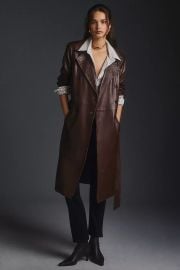 Lamarque Erma Leather Trench Coat at Anthropologie